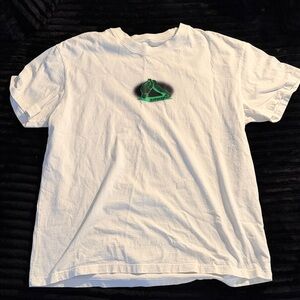 Ripndip White Tee with Small Green Logo